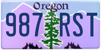 OR license plate 987RST