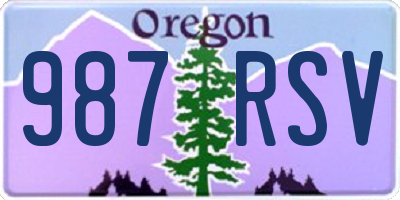 OR license plate 987RSV