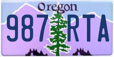 OR license plate 987RTA
