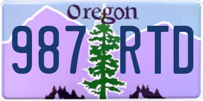 OR license plate 987RTD