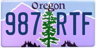 OR license plate 987RTF