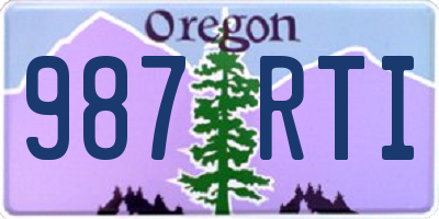 OR license plate 987RTI