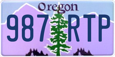 OR license plate 987RTP