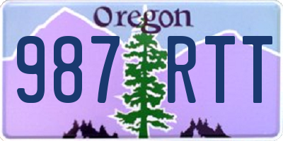 OR license plate 987RTT