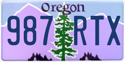 OR license plate 987RTX