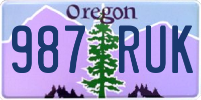 OR license plate 987RUK