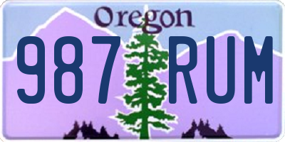 OR license plate 987RUM