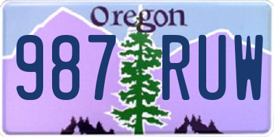 OR license plate 987RUW