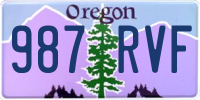 OR license plate 987RVF