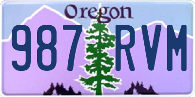 OR license plate 987RVM