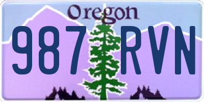 OR license plate 987RVN