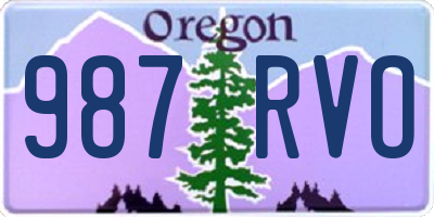 OR license plate 987RVO