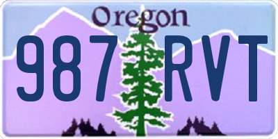 OR license plate 987RVT