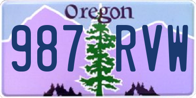 OR license plate 987RVW