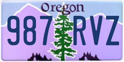 OR license plate 987RVZ