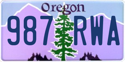 OR license plate 987RWA