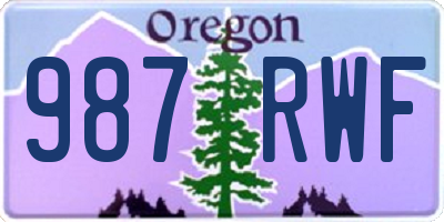 OR license plate 987RWF