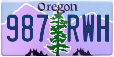 OR license plate 987RWH