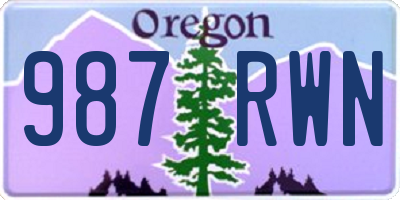 OR license plate 987RWN
