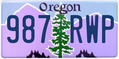 OR license plate 987RWP