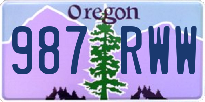 OR license plate 987RWW