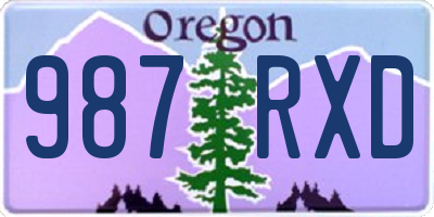 OR license plate 987RXD