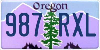 OR license plate 987RXL