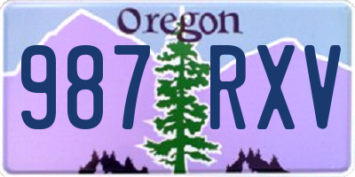 OR license plate 987RXV