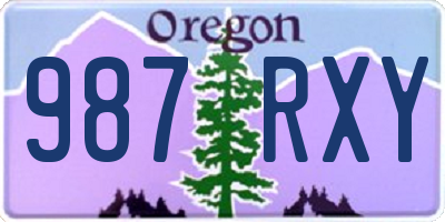 OR license plate 987RXY