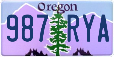 OR license plate 987RYA