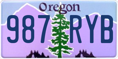 OR license plate 987RYB