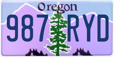OR license plate 987RYD
