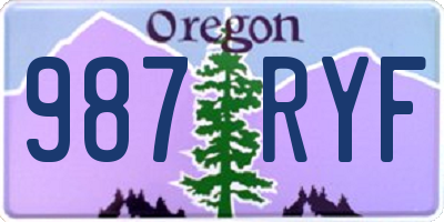 OR license plate 987RYF