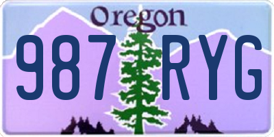 OR license plate 987RYG