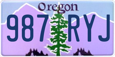 OR license plate 987RYJ