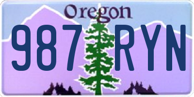 OR license plate 987RYN
