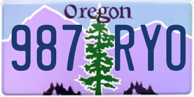 OR license plate 987RYO