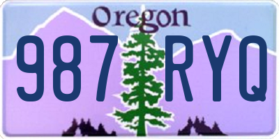 OR license plate 987RYQ