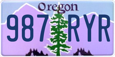 OR license plate 987RYR