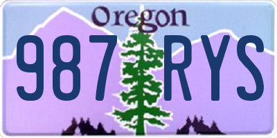 OR license plate 987RYS