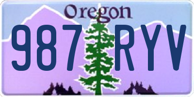 OR license plate 987RYV