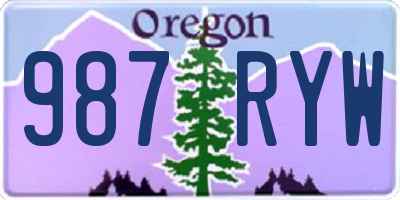 OR license plate 987RYW