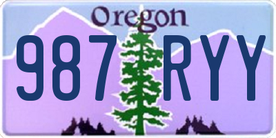OR license plate 987RYY