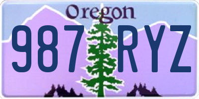OR license plate 987RYZ