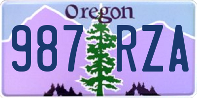OR license plate 987RZA