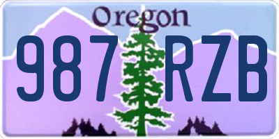 OR license plate 987RZB