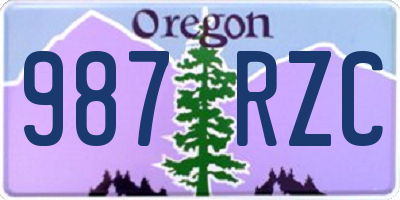 OR license plate 987RZC
