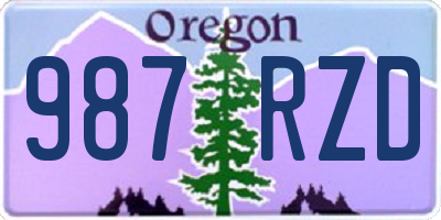 OR license plate 987RZD
