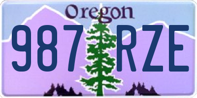 OR license plate 987RZE