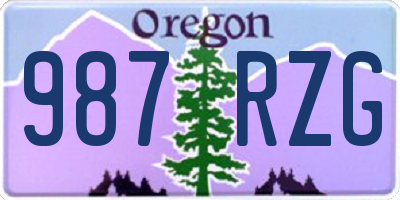 OR license plate 987RZG